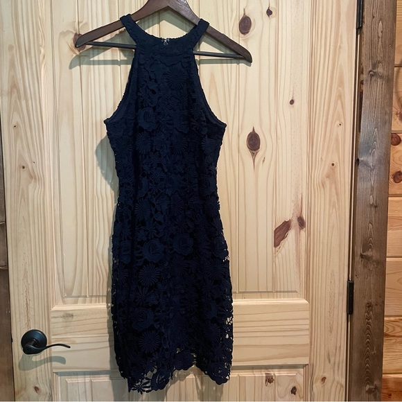 Lulu's Navy Floral Mini Dress - Picture 2 of 9